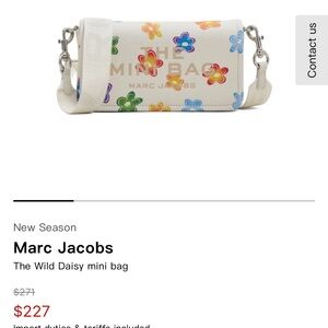 Marc Jacobs White Wild Daisy Top-Zip Card Case with Multicolor Flowers